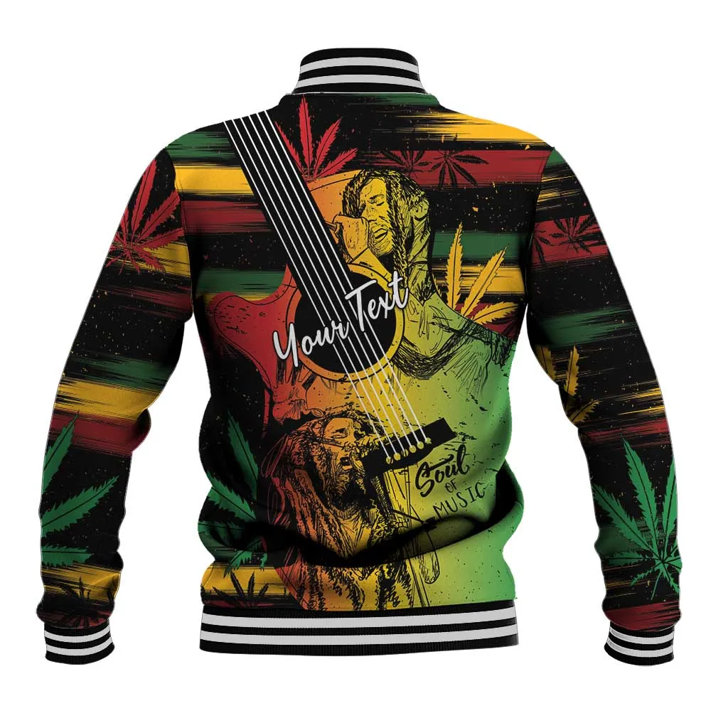 Personalised Afro Reggae Baseball Jacket Soul of Music Sketch Style LT7