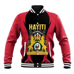 Personalised First Empire Of Haiti Baseball Jacket Coat Of Arms Sporty Style LT15