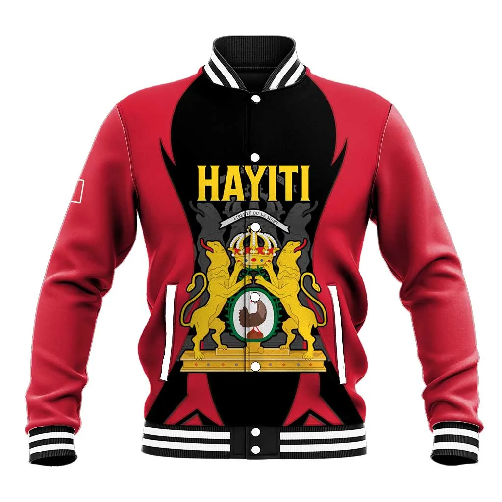 Personalised First Empire Of Haiti Baseball Jacket Coat Of Arms Sporty Style LT15