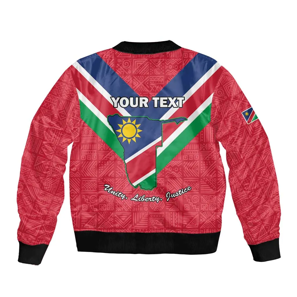 Personalised Namibia Bomber Jacket Coat Of Arms With Flag Map - Happy Independence Day LT15