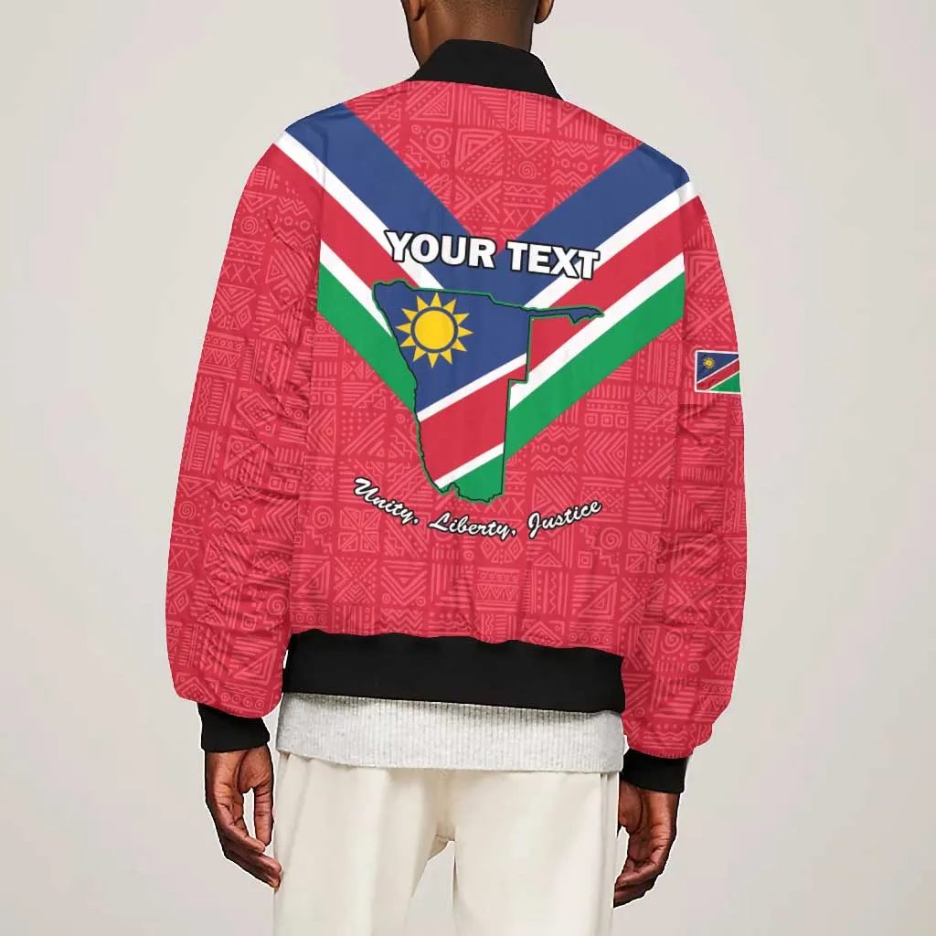 Personalised Namibia Bomber Jacket Coat Of Arms With Flag Map - Happy Independence Day LT15