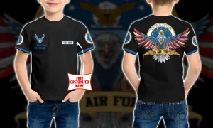Personalized Custom Name 3D US Airforce veteran Ver1 Kid Tshirt QT301232