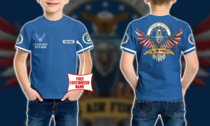 Personalized Custom Name 3D US Airforce veteran Ver2 Kid Tshirt QT302055