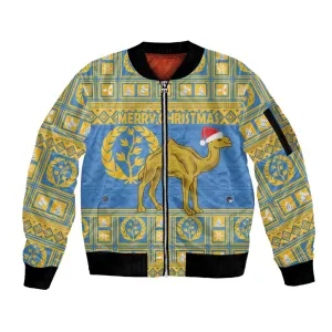 Personalized Eritrea Emblem Sleeve Zip Bomber Jacket Ruhus Beal Lidet - Kente Pattern LT18