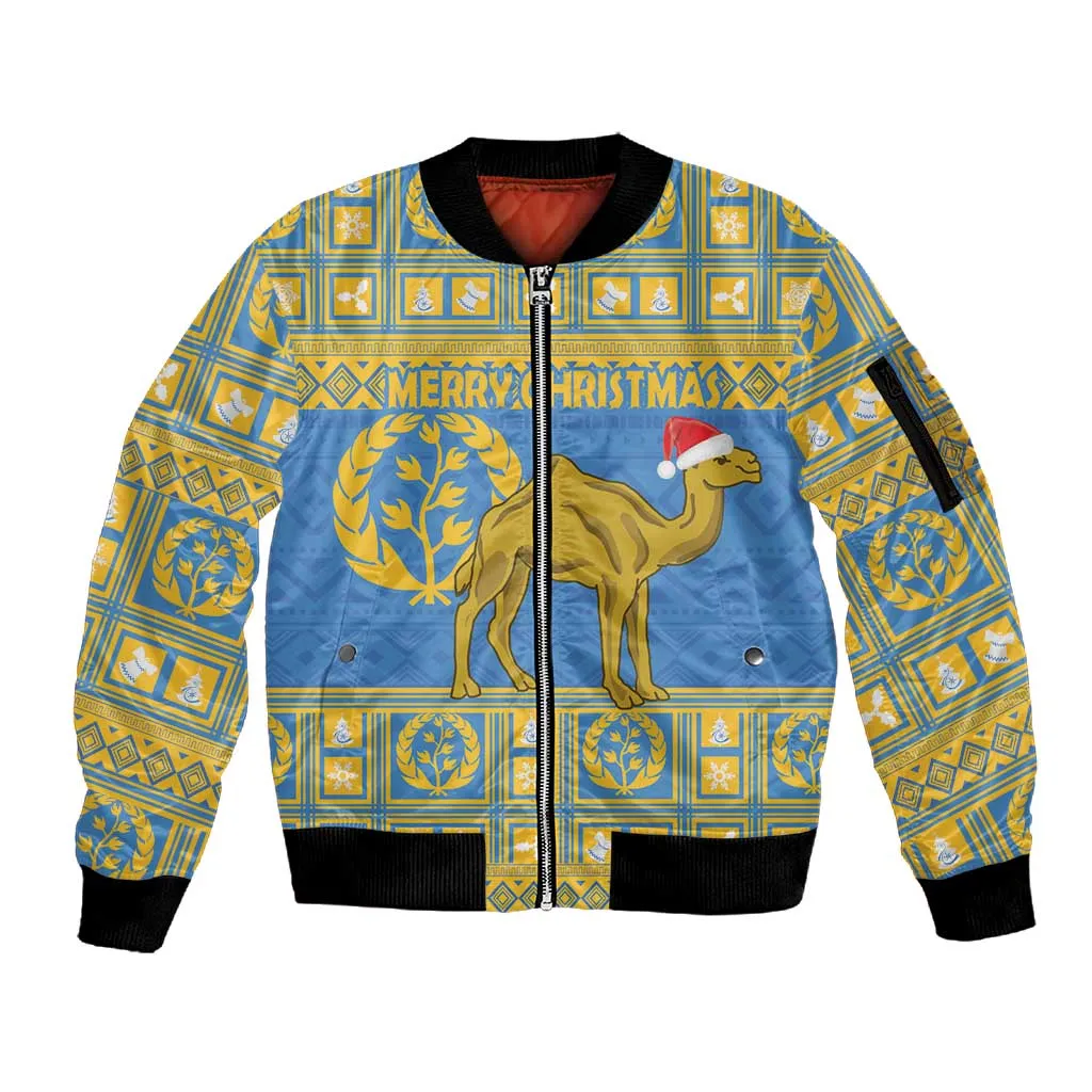 Personalized Eritrea Emblem Sleeve Zip Bomber Jacket Ruhus Beal Lidet - Kente Pattern LT18