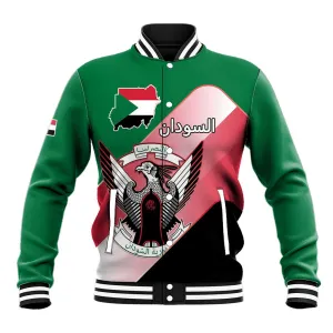 Personalized Sudan Baseball Jacket Coat Of Arms Flag Style LT15
