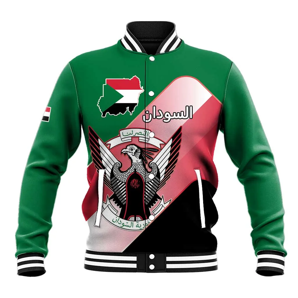 Personalized Sudan Baseball Jacket Coat Of Arms Flag Style LT15