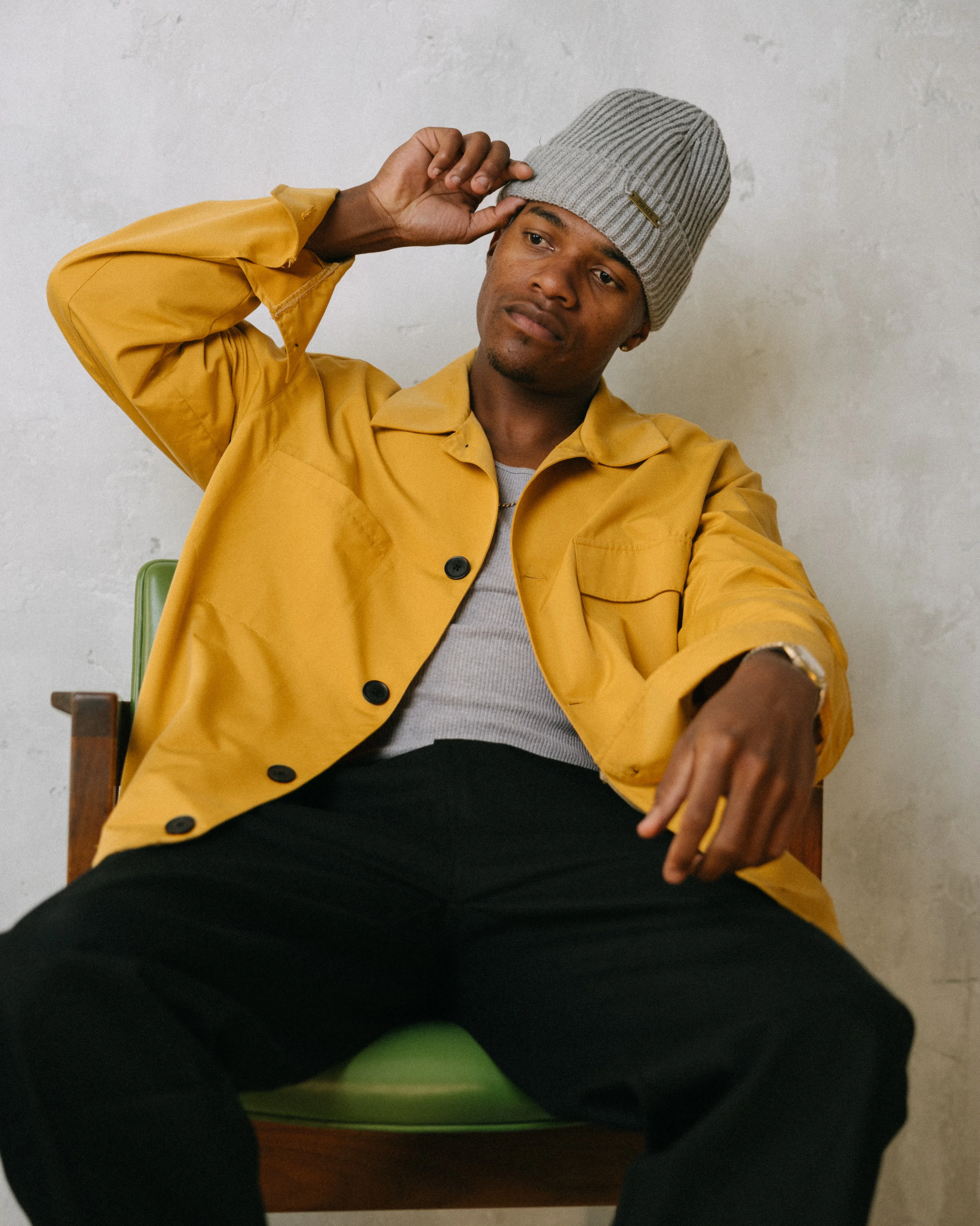 Pirate Woven Artist's Overshirt (Canary Yellow)