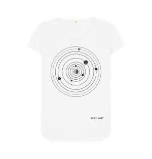 Planets Circling V Neck Tee