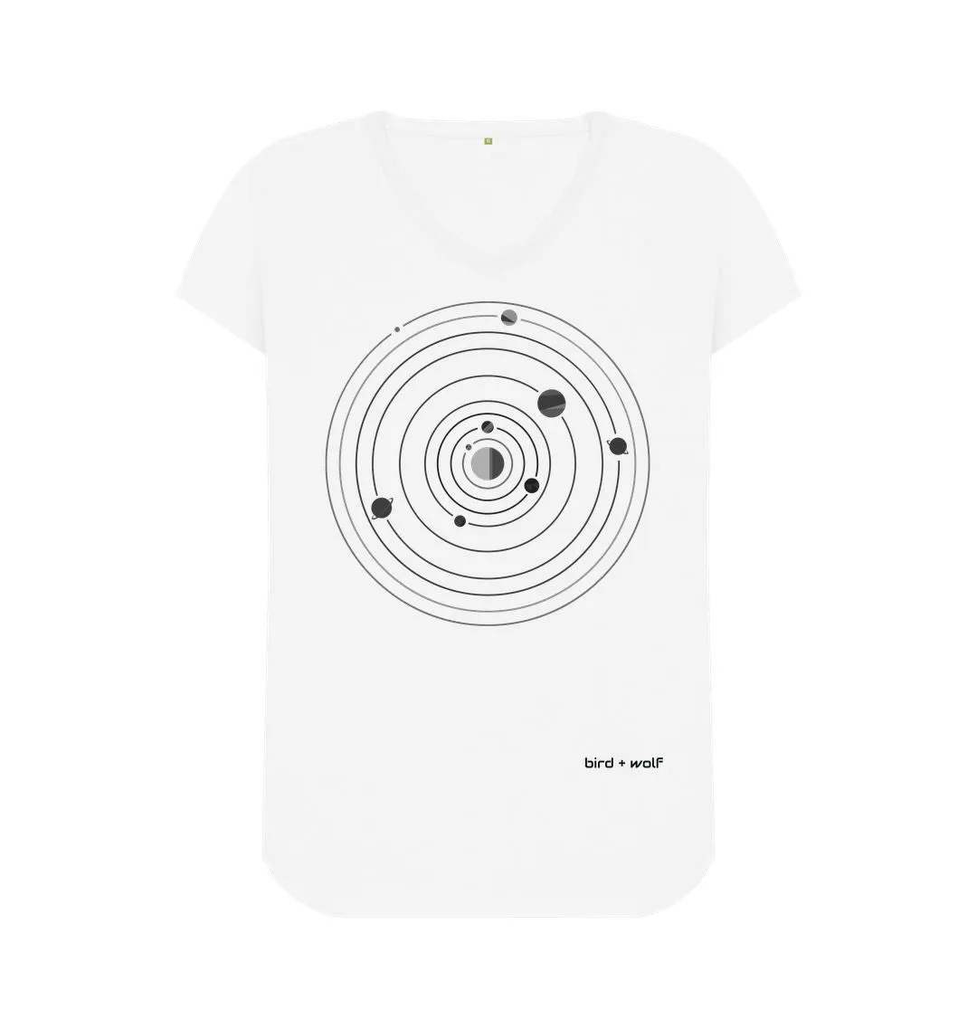 Planets Circling V Neck Tee