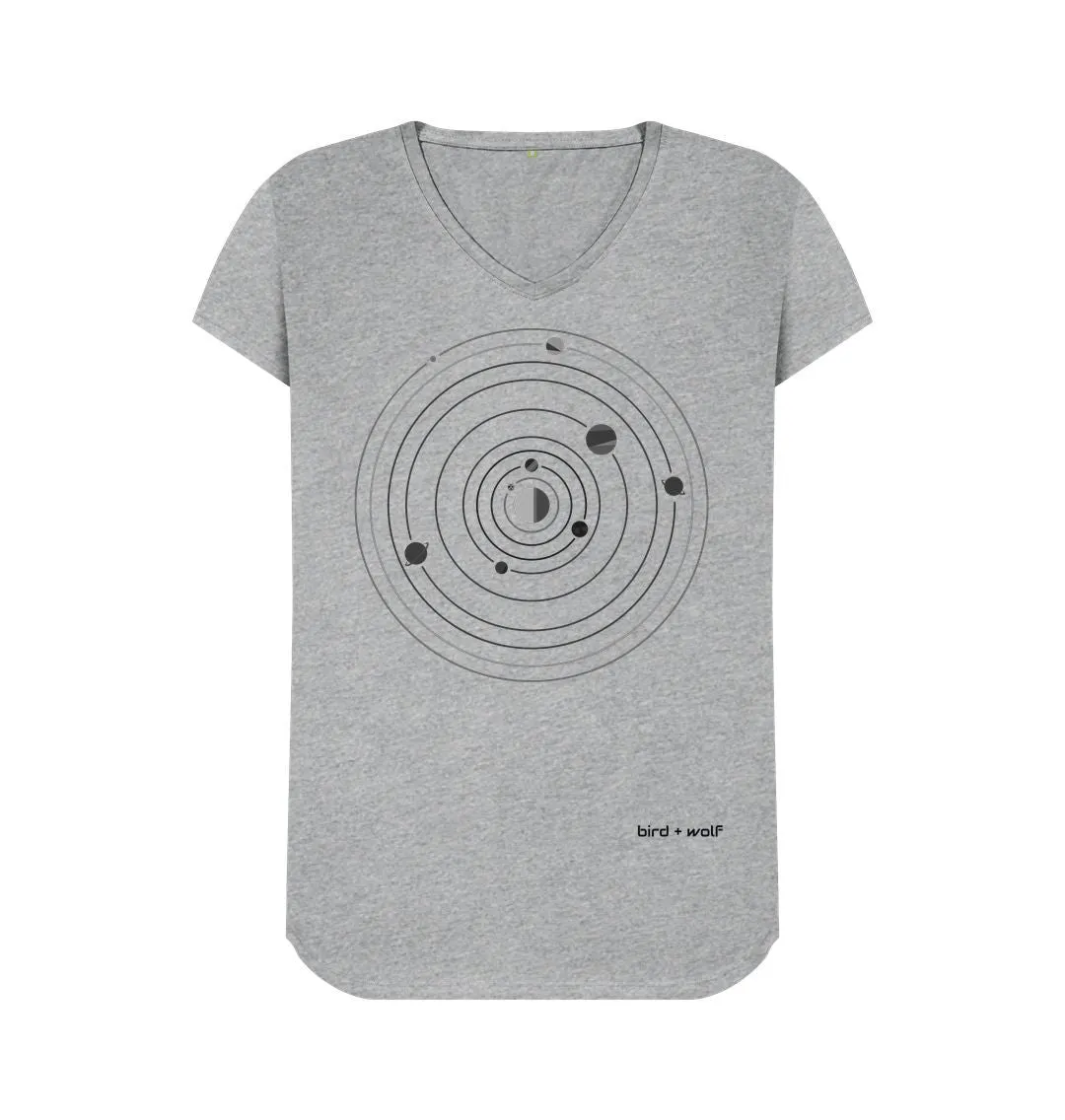 Planets Circling V Neck Tee