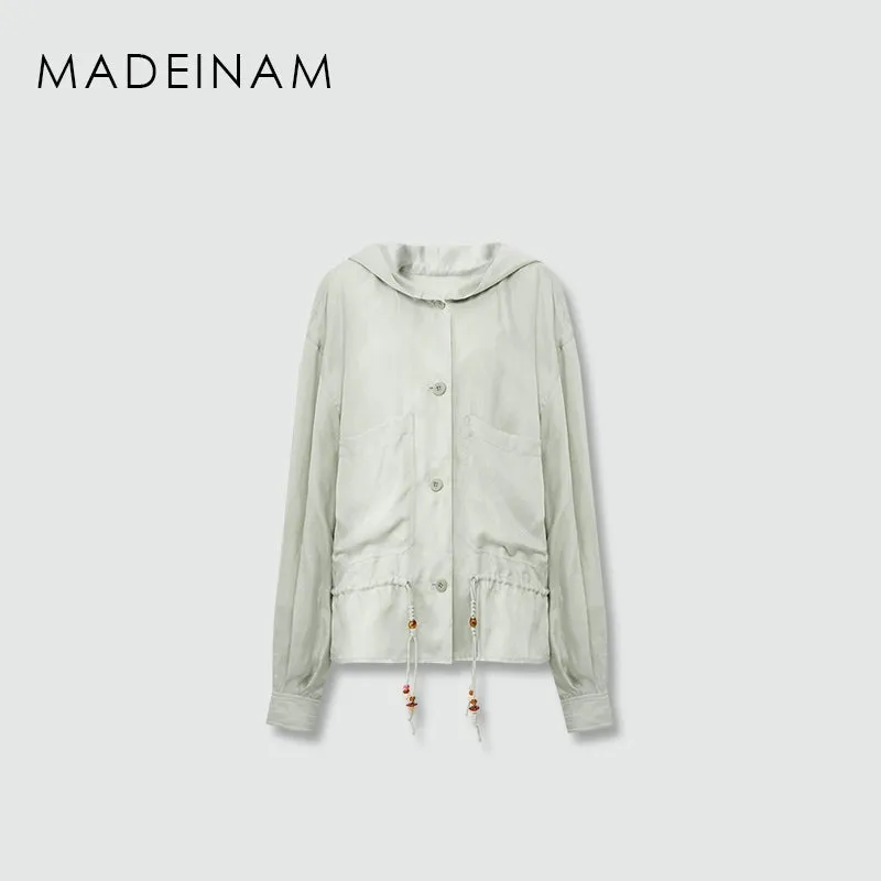 Pleated Sand-Washed Jacket & Shorts Set