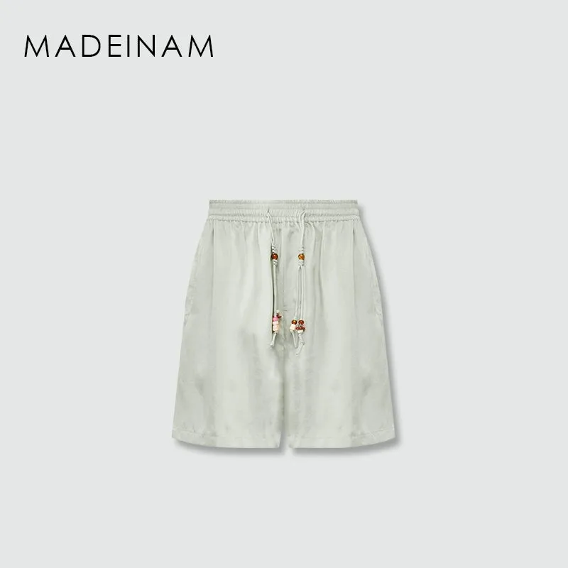 Pleated Sand-Washed Jacket & Shorts Set