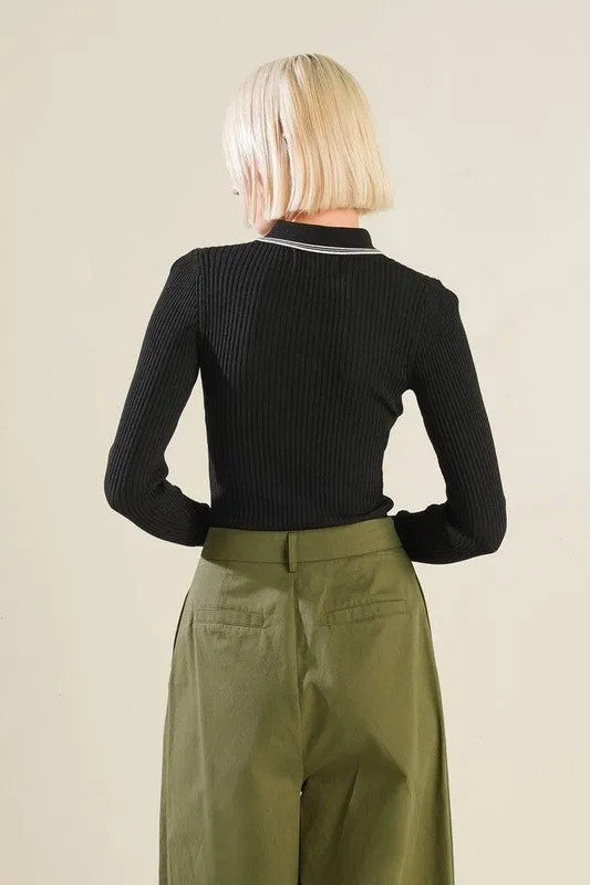 Polo Sweater Top