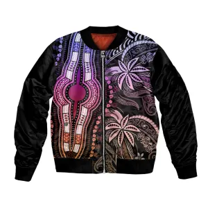 Polynesia Mixed African Dashiki Bomber Jacket Afro-pacific Culture - Pastel LT9