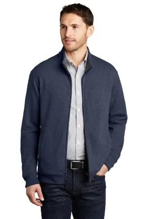 Port Authority  Interlock Full-Zip. K809 Estate Blue Heather/ Charcoal Heather