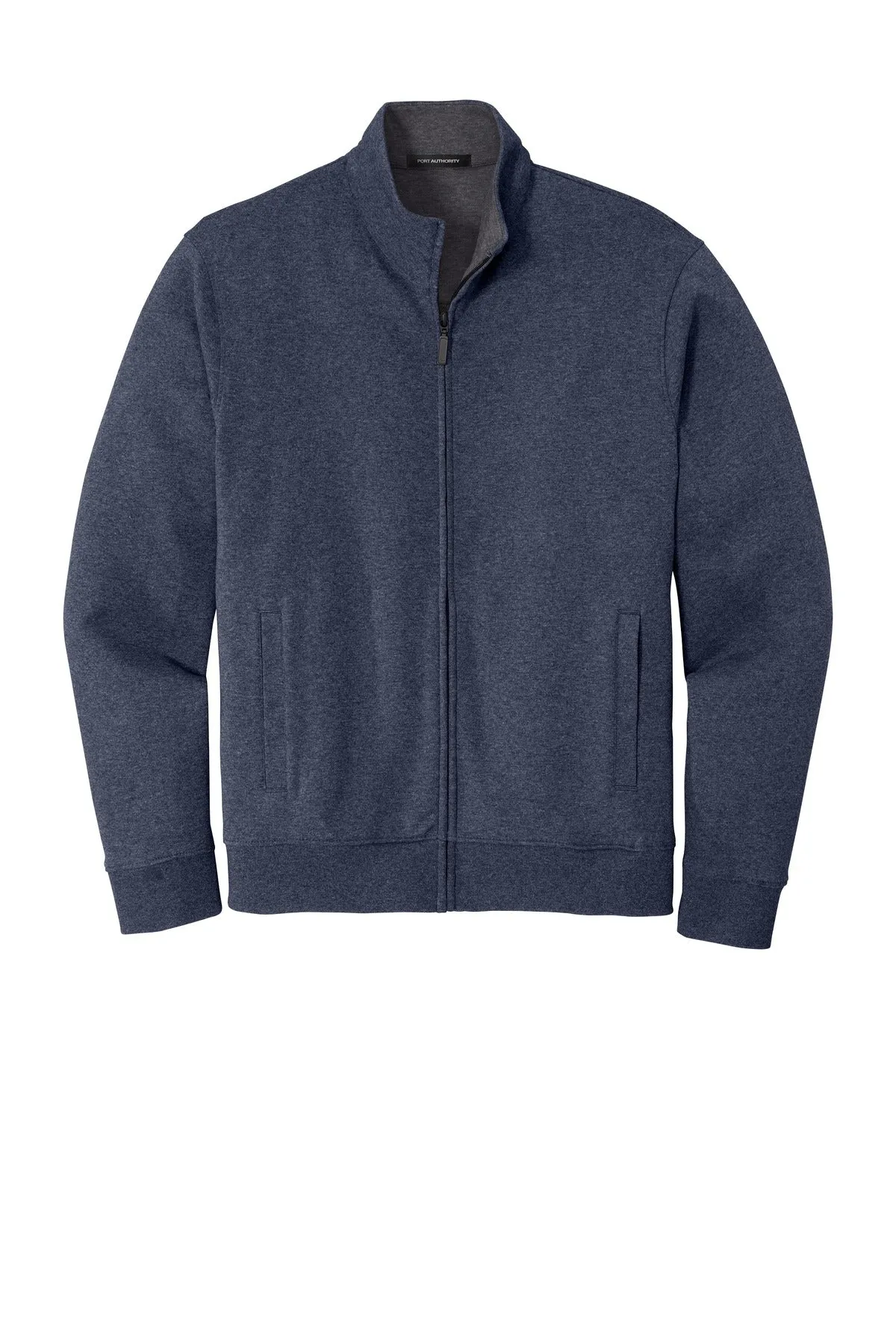 Port Authority  Interlock Full-Zip. K809 Estate Blue Heather/ Charcoal Heather