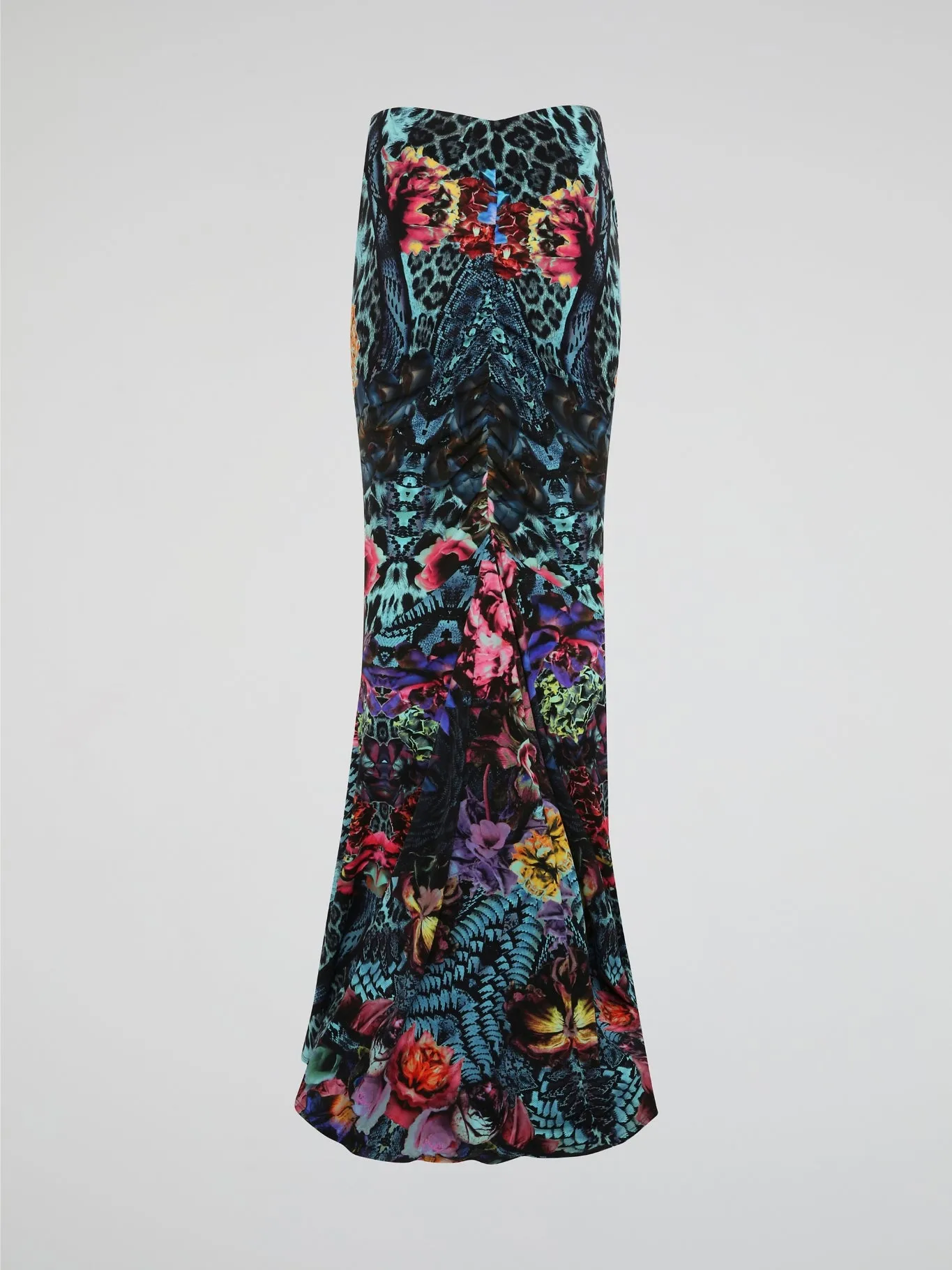 Printed Ruched Mermaid Skirt