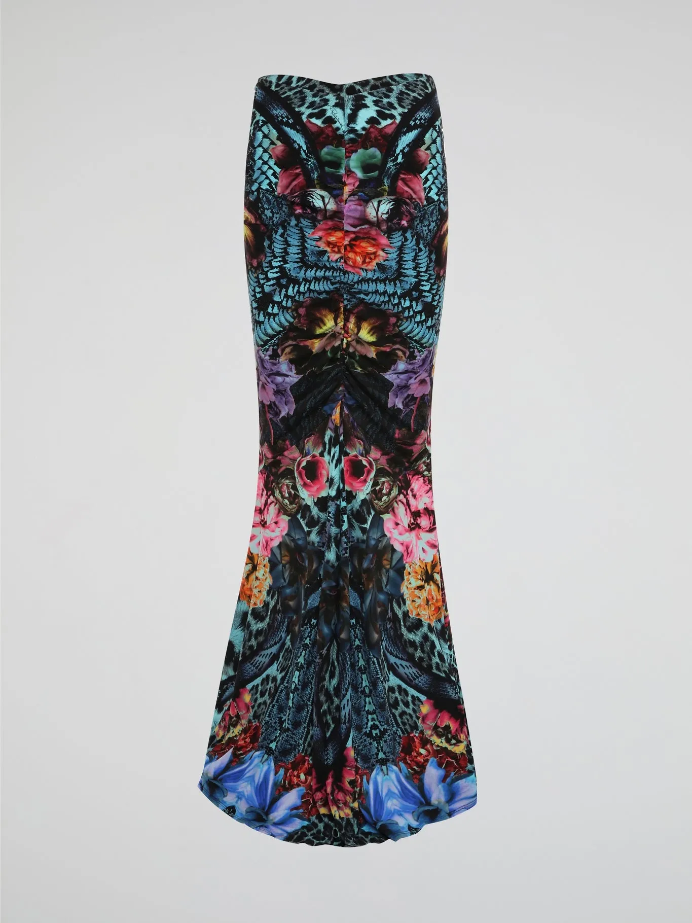 Printed Ruched Mermaid Skirt