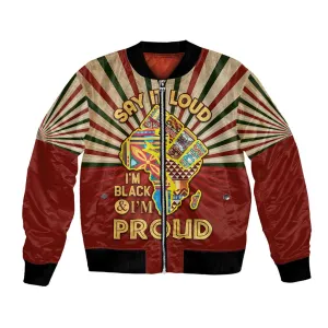 Proud African Bomber Jacket - Hand Up Africa Map Art DT02