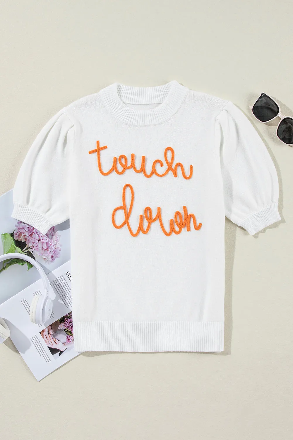 Puff Sleeve Crew Neck Sweater