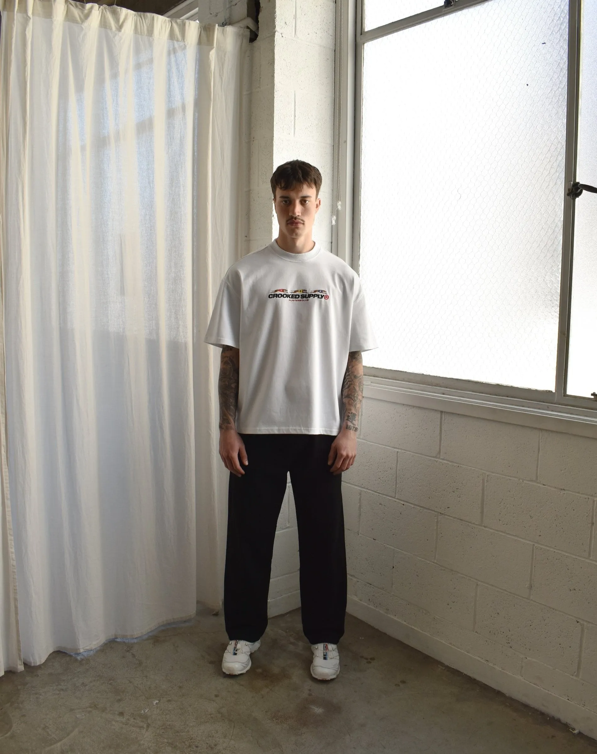 Punters Club Tee - White (Embroidered Logo)