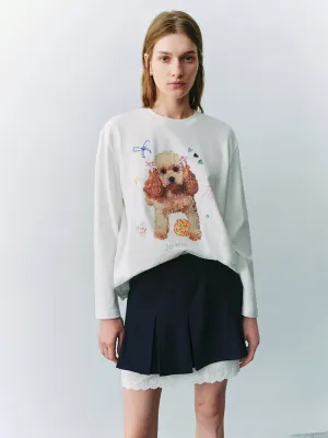 Puppy Printed Loose T-Shirts