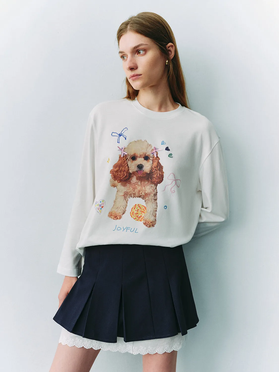 Puppy Printed Loose T-Shirts