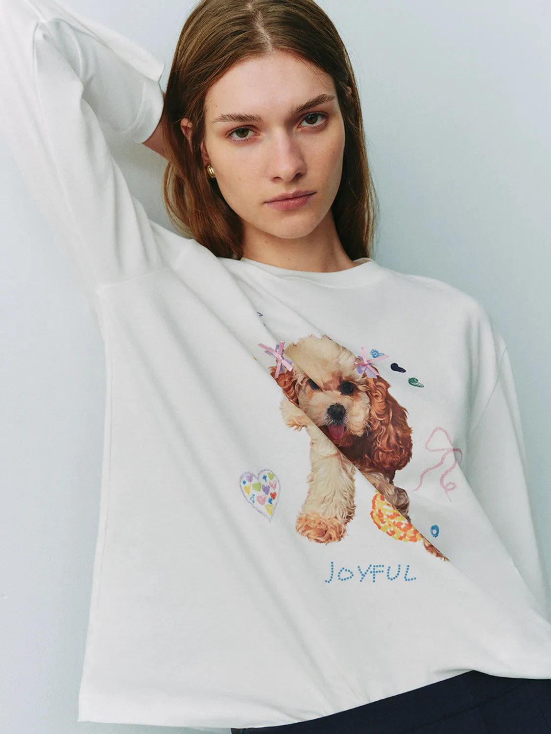 Puppy Printed Loose T-Shirts