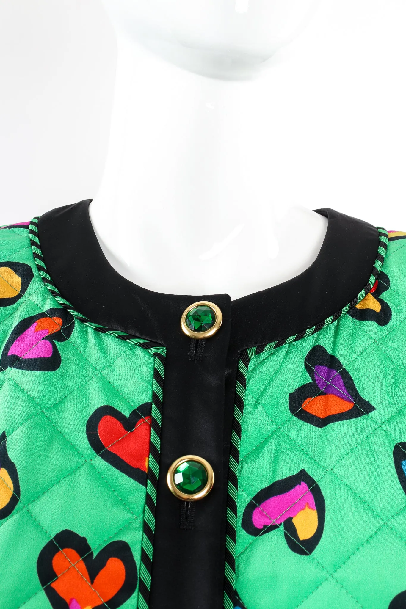 Quilted Graffiti Heart Print Jacket
