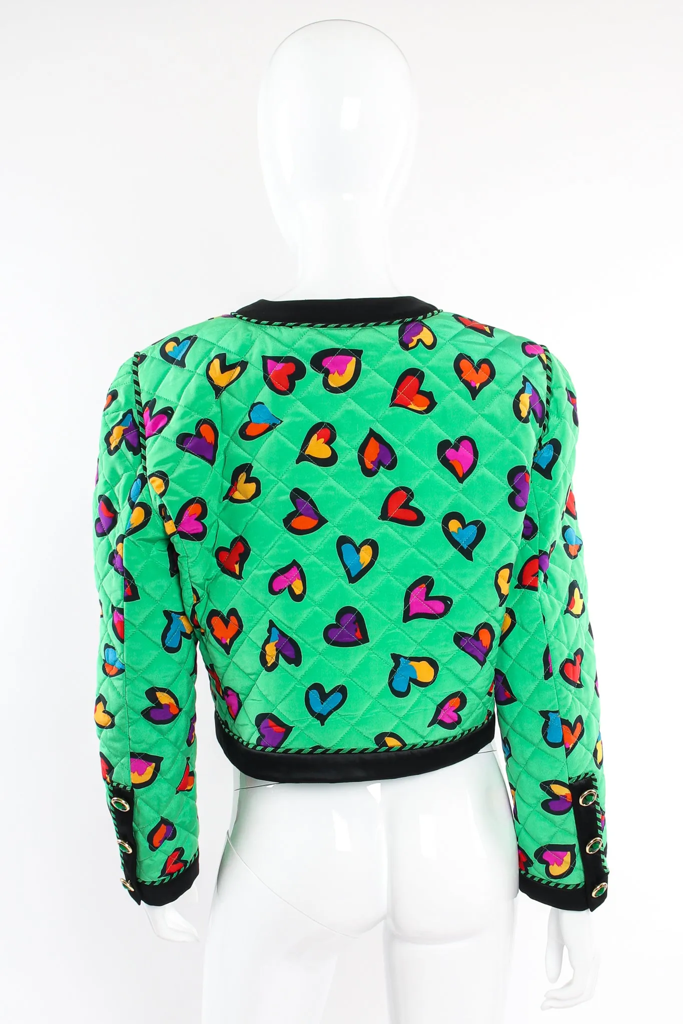 Quilted Graffiti Heart Print Jacket