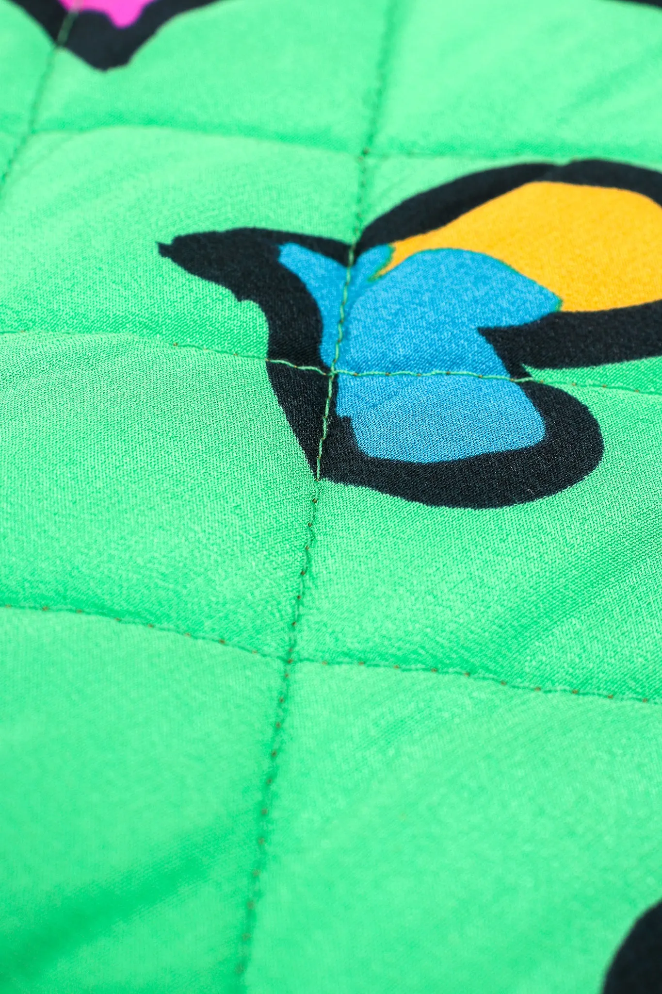 Quilted Graffiti Heart Print Jacket