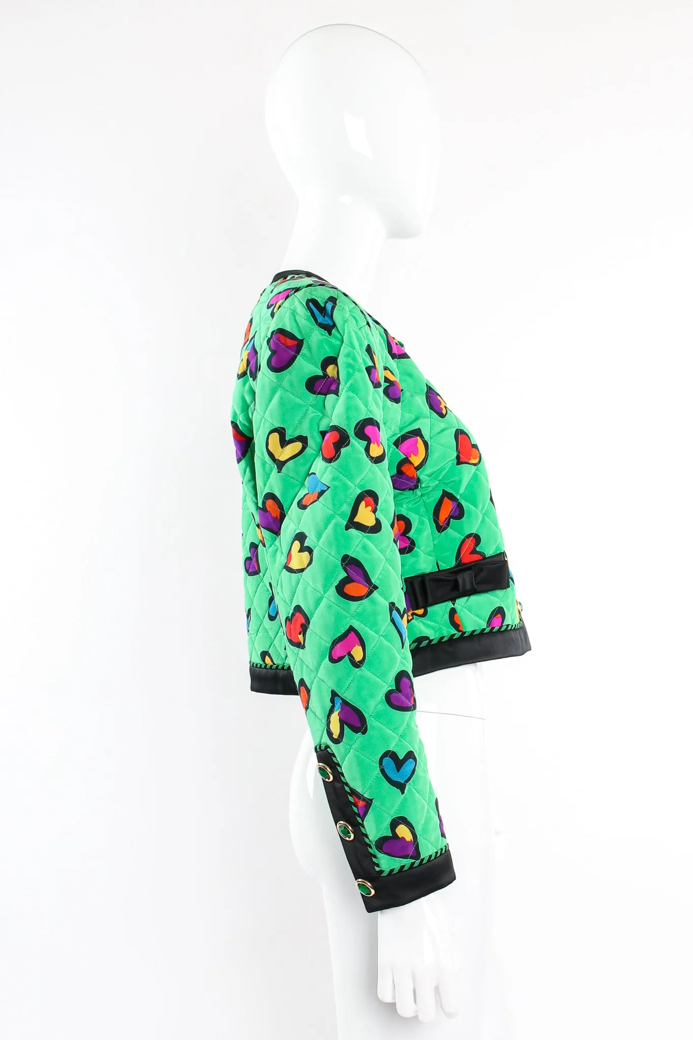 Quilted Graffiti Heart Print Jacket