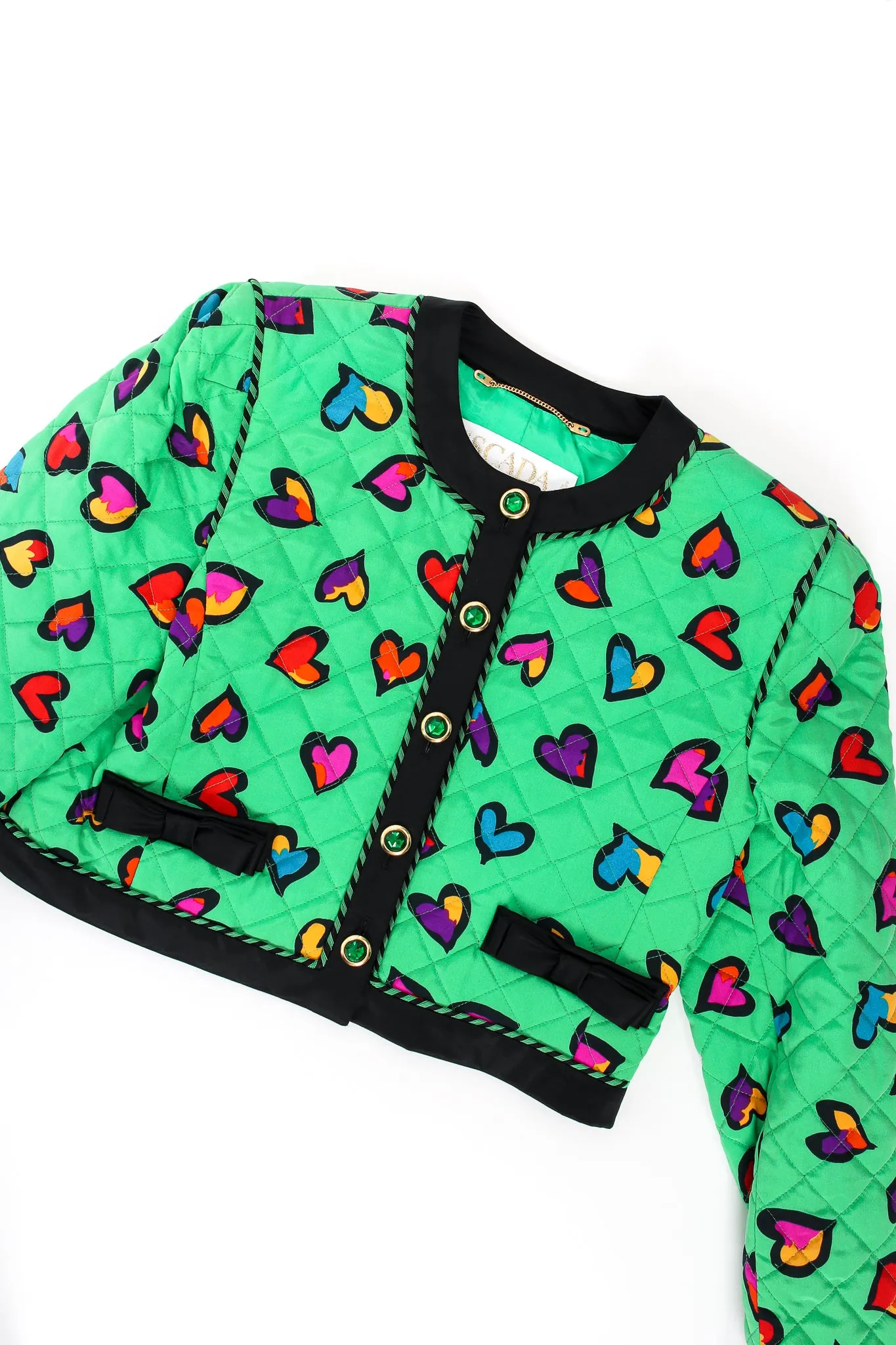 Quilted Graffiti Heart Print Jacket