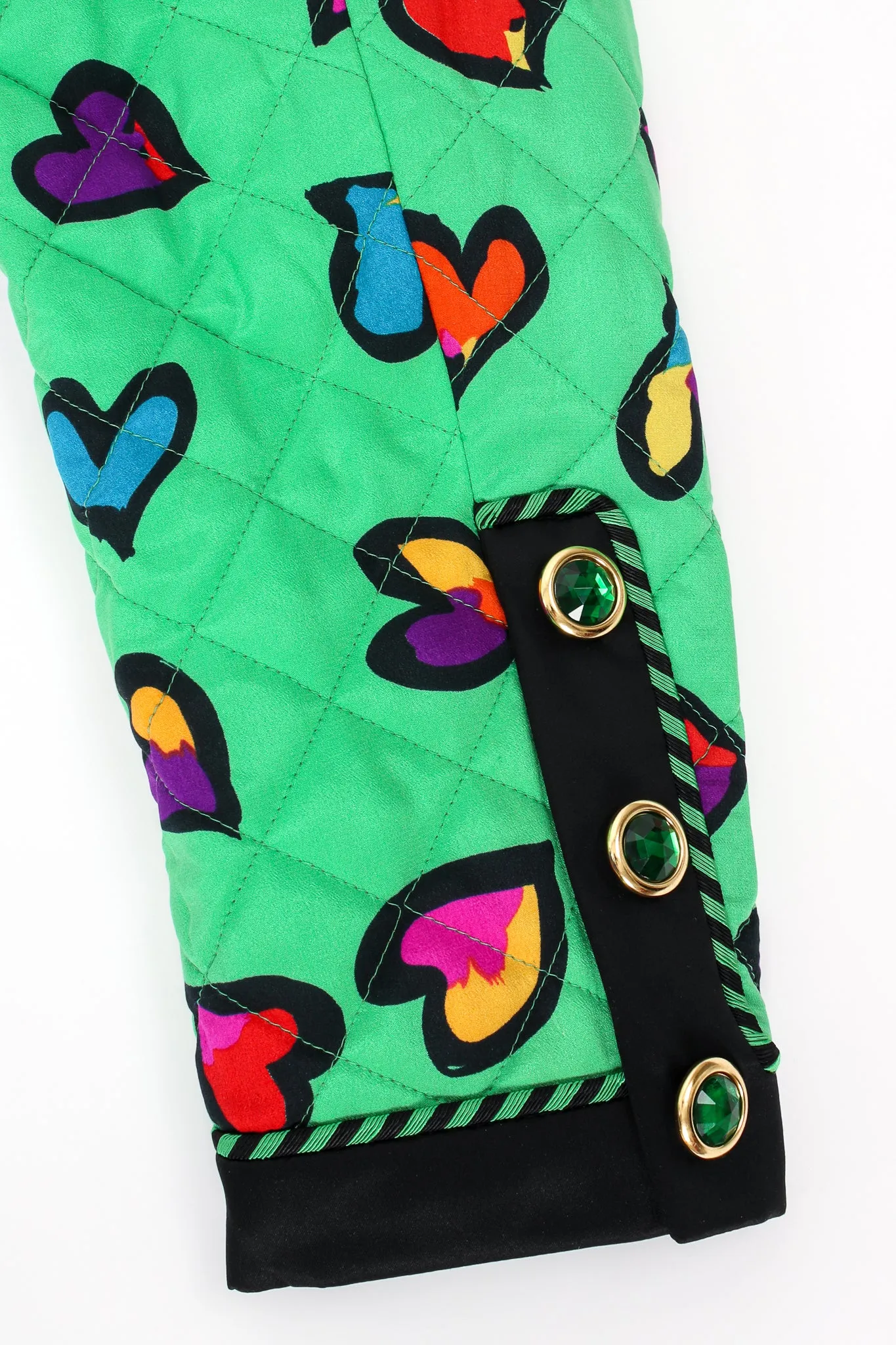 Quilted Graffiti Heart Print Jacket