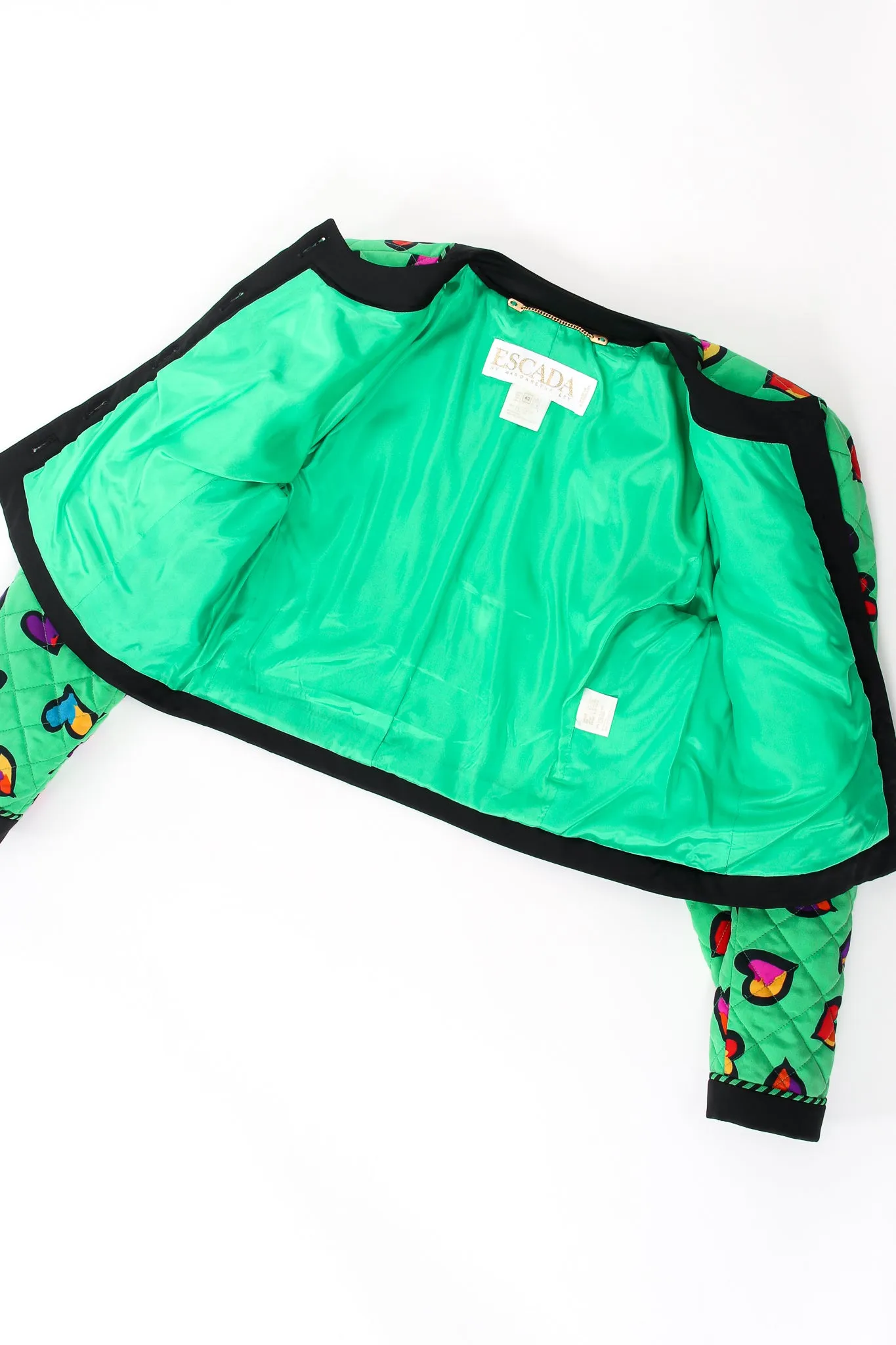Quilted Graffiti Heart Print Jacket