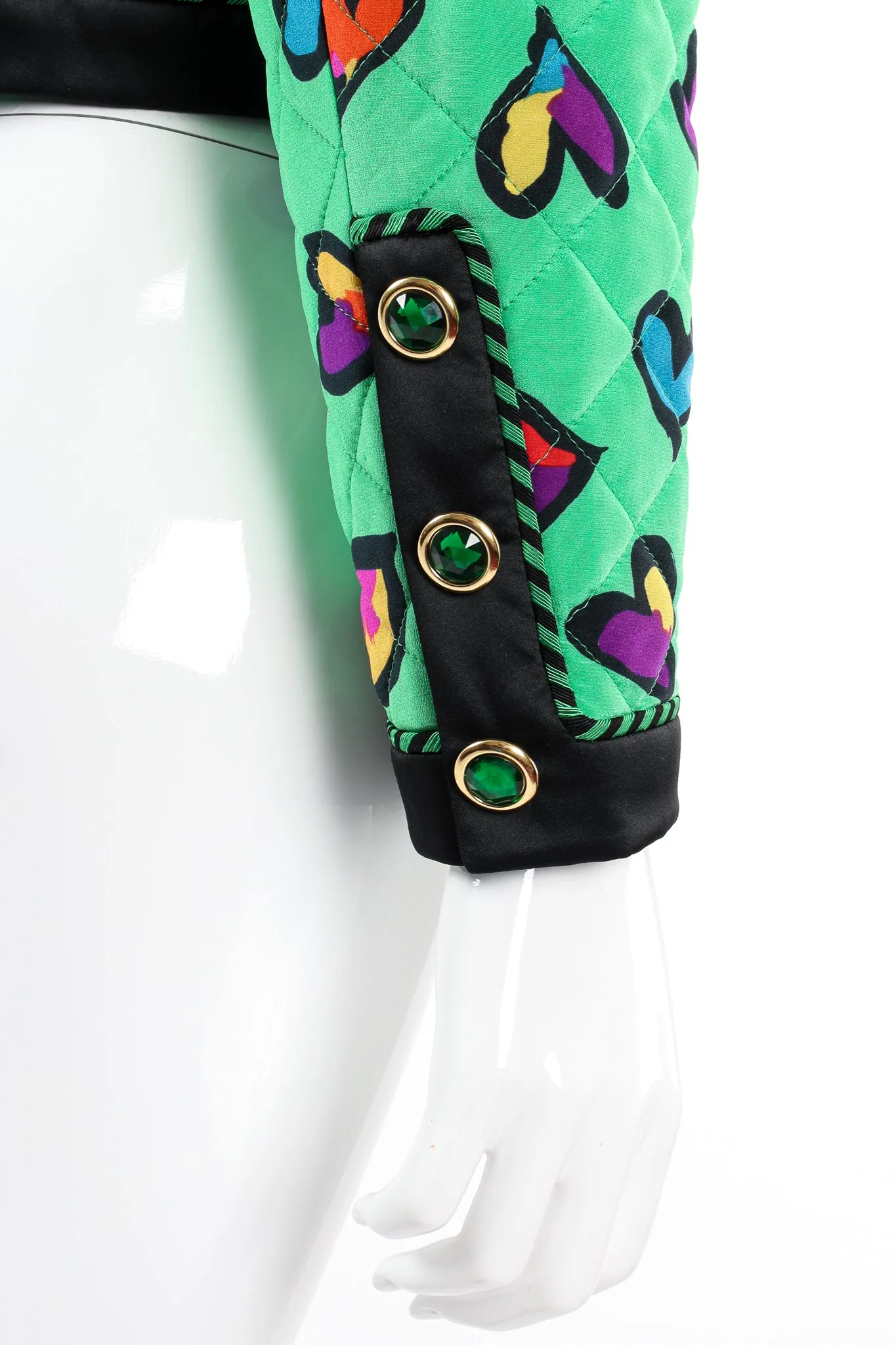 Quilted Graffiti Heart Print Jacket
