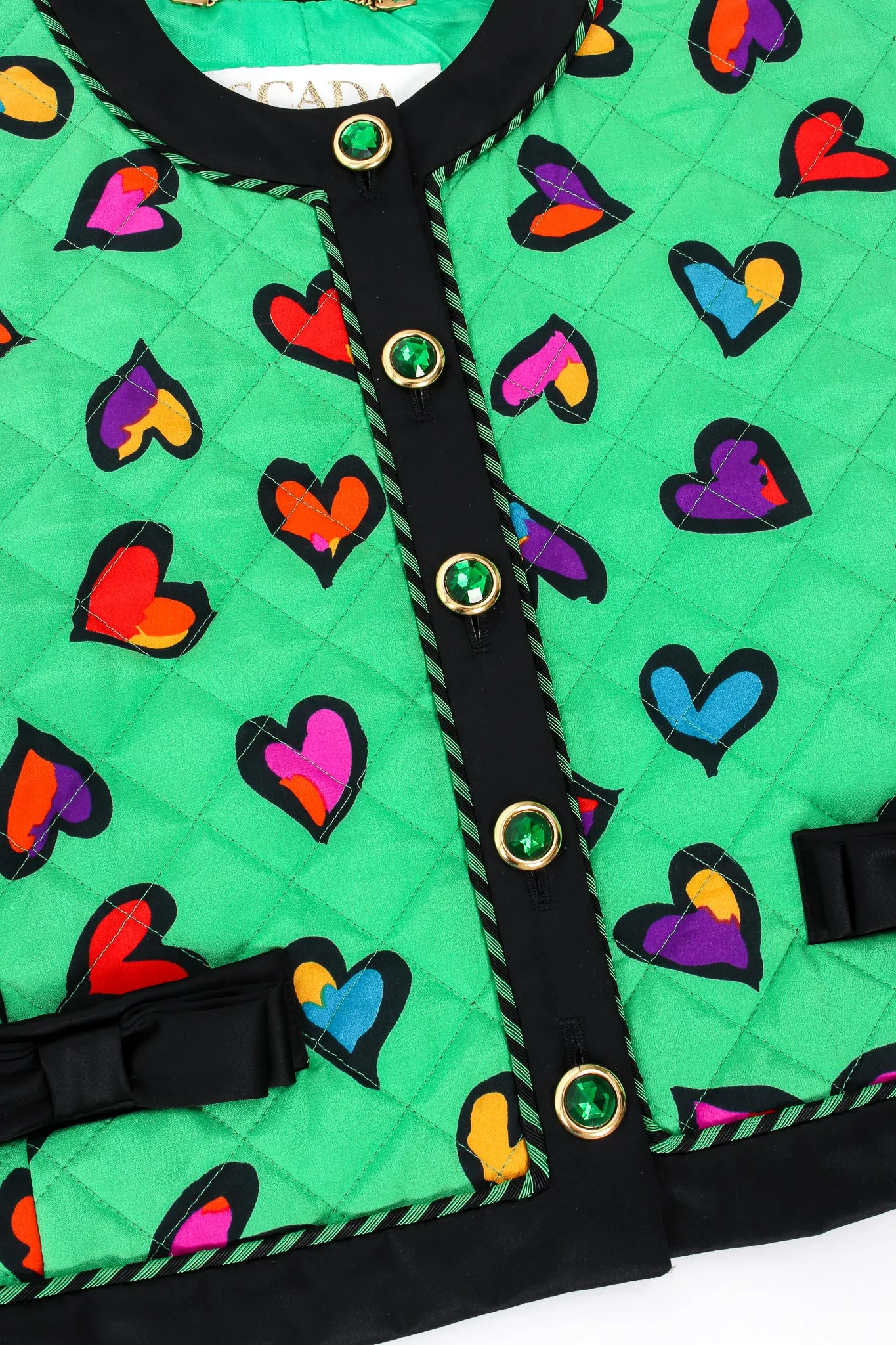 Quilted Graffiti Heart Print Jacket