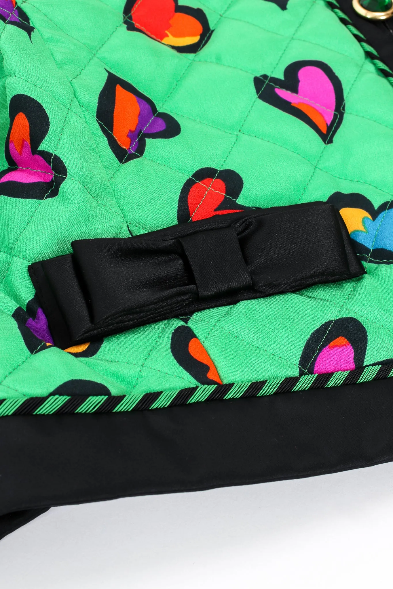 Quilted Graffiti Heart Print Jacket