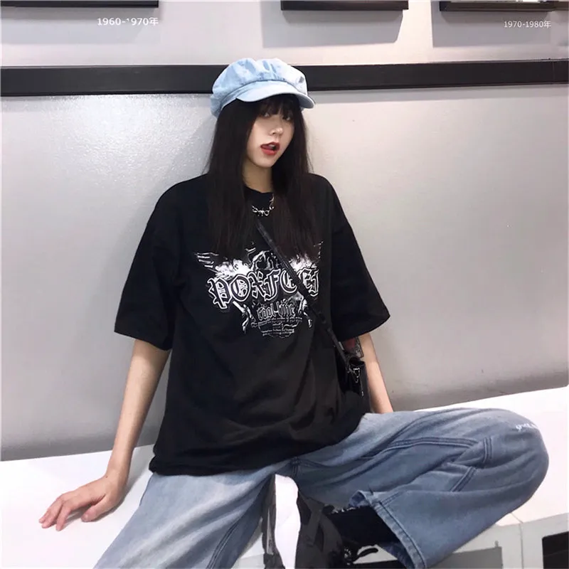 "COOL LINE" HARAJUKU DARK SHORT SLEEVE T-SHIRT K102513