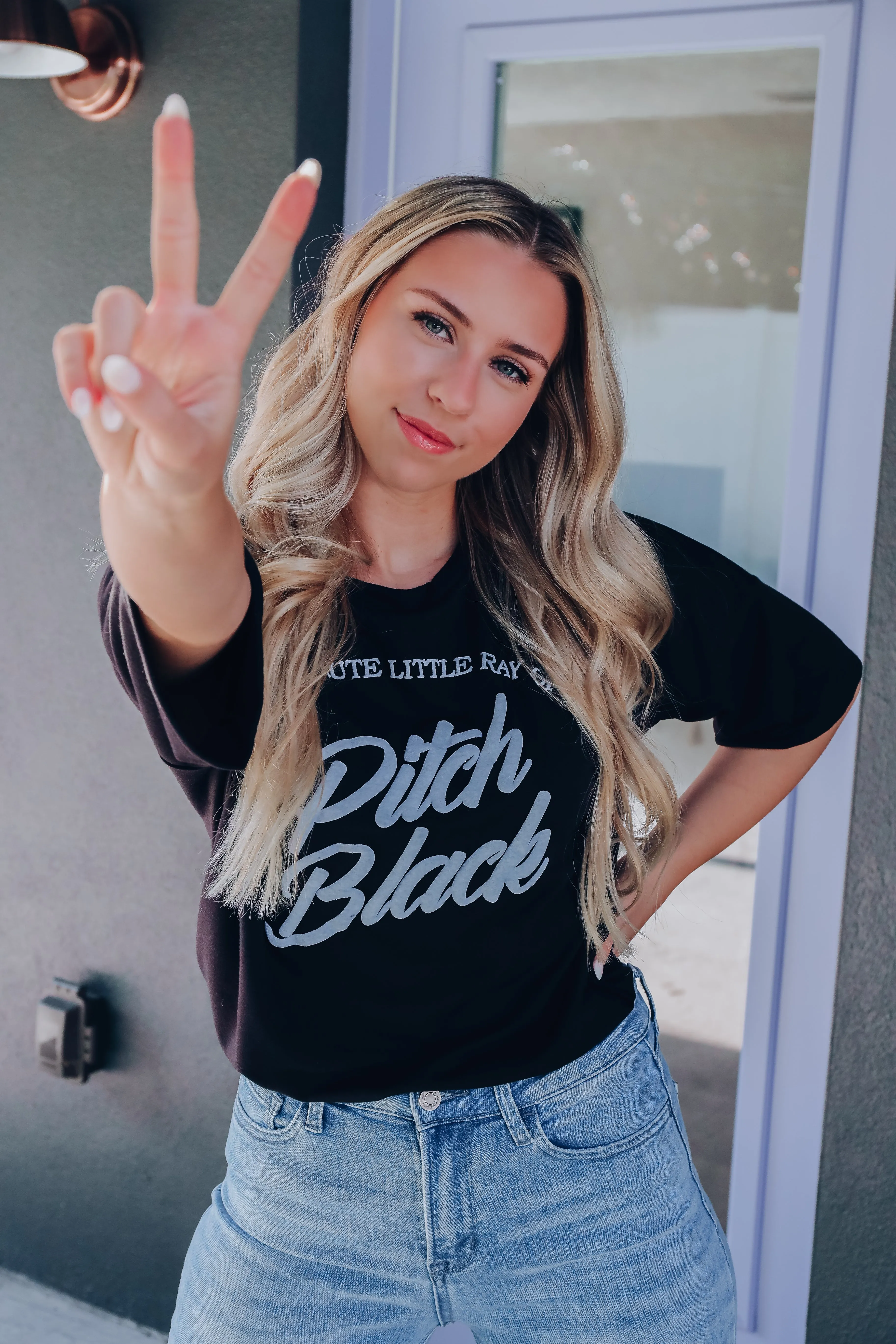 "I'm A Cute Little Ray Of Pitch Black" Graphic Tee