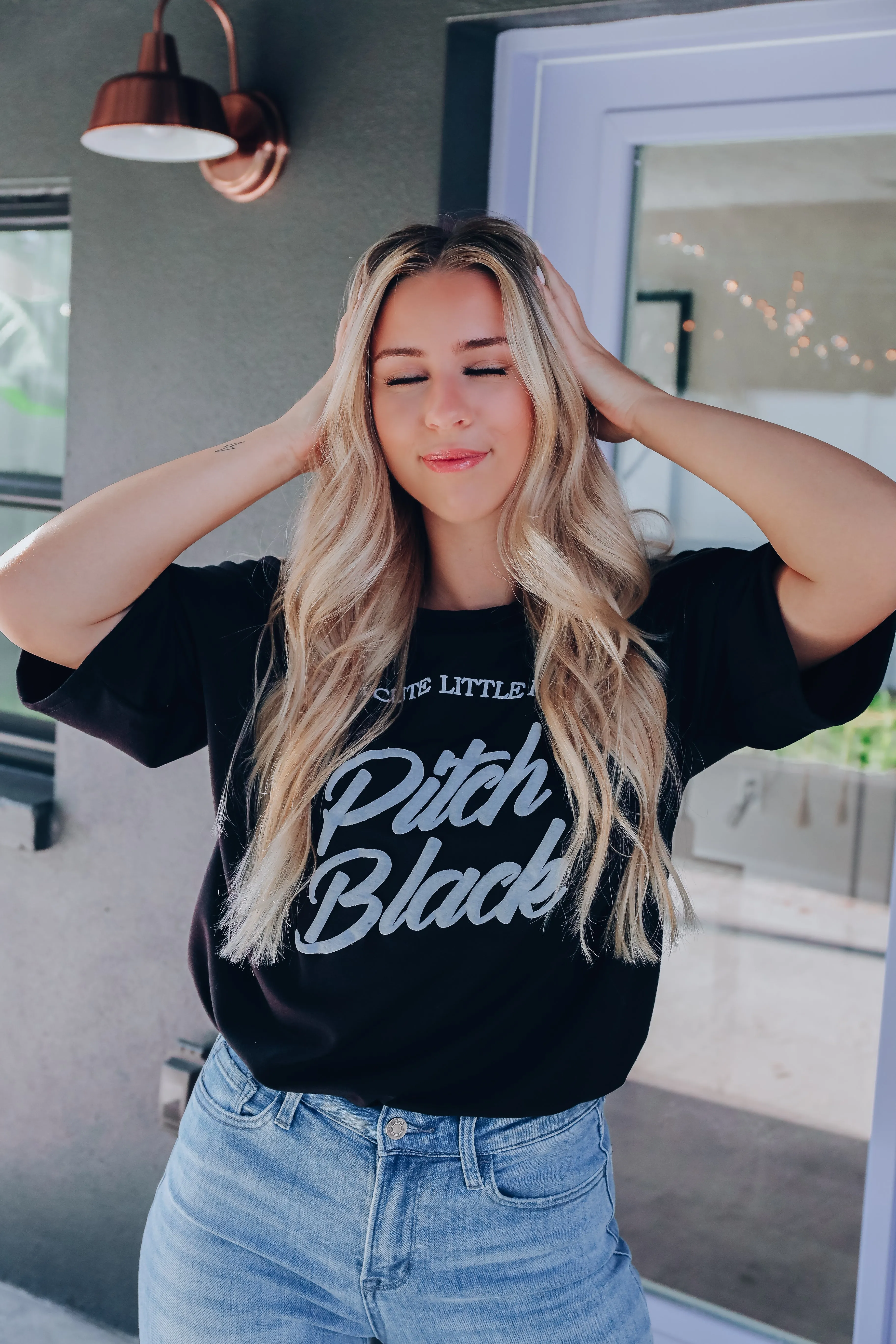 "I'm A Cute Little Ray Of Pitch Black" Graphic Tee
