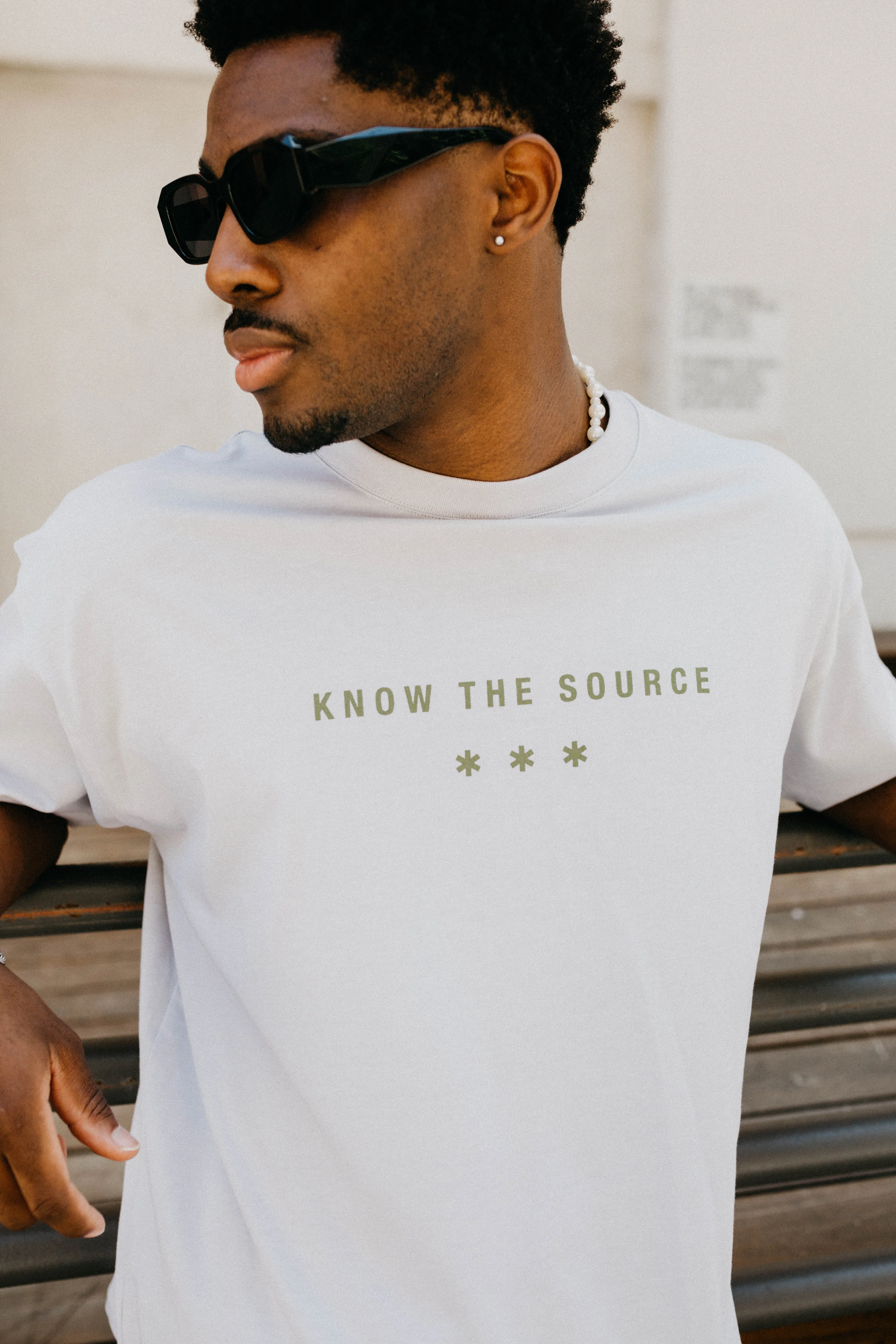 "Know The Source" Boxy Tee (Cement)
