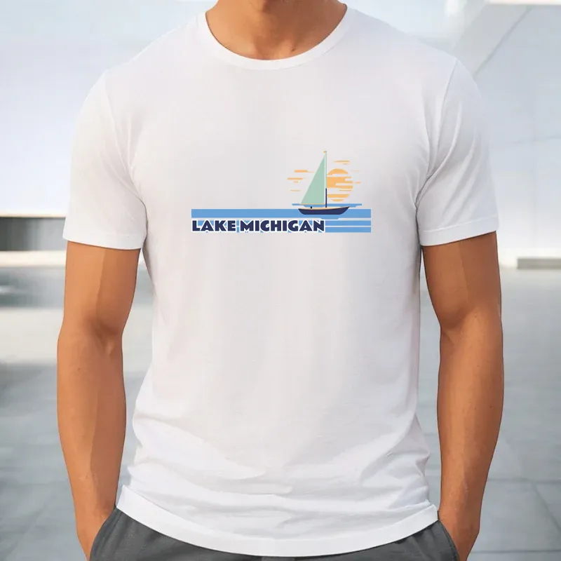"Lake Michigan" Men's Crew T-Shirt