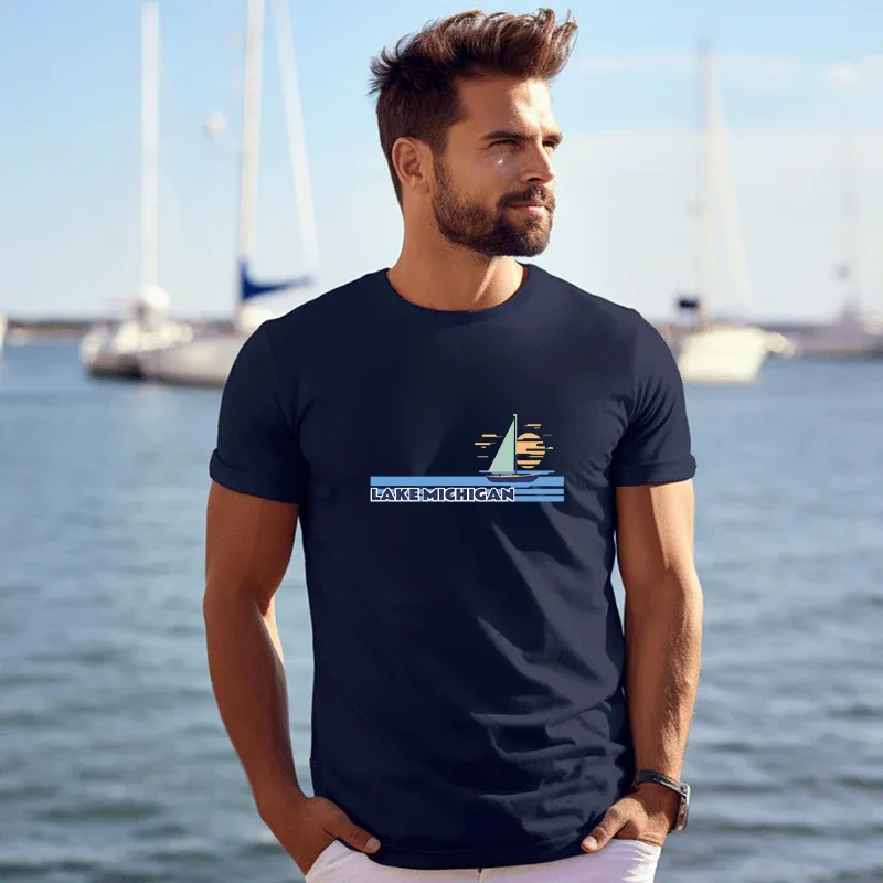 "Lake Michigan" Men's Crew T-Shirt