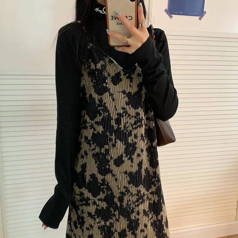 "VINTAGE TIE DYE SUSPENDER" DRESS N012702