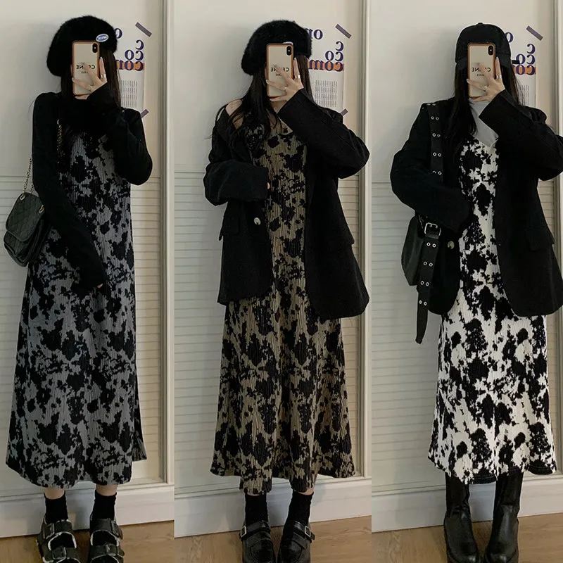 "VINTAGE TIE DYE SUSPENDER" DRESS N012702