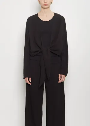 Raw Silk Wrap Jacket