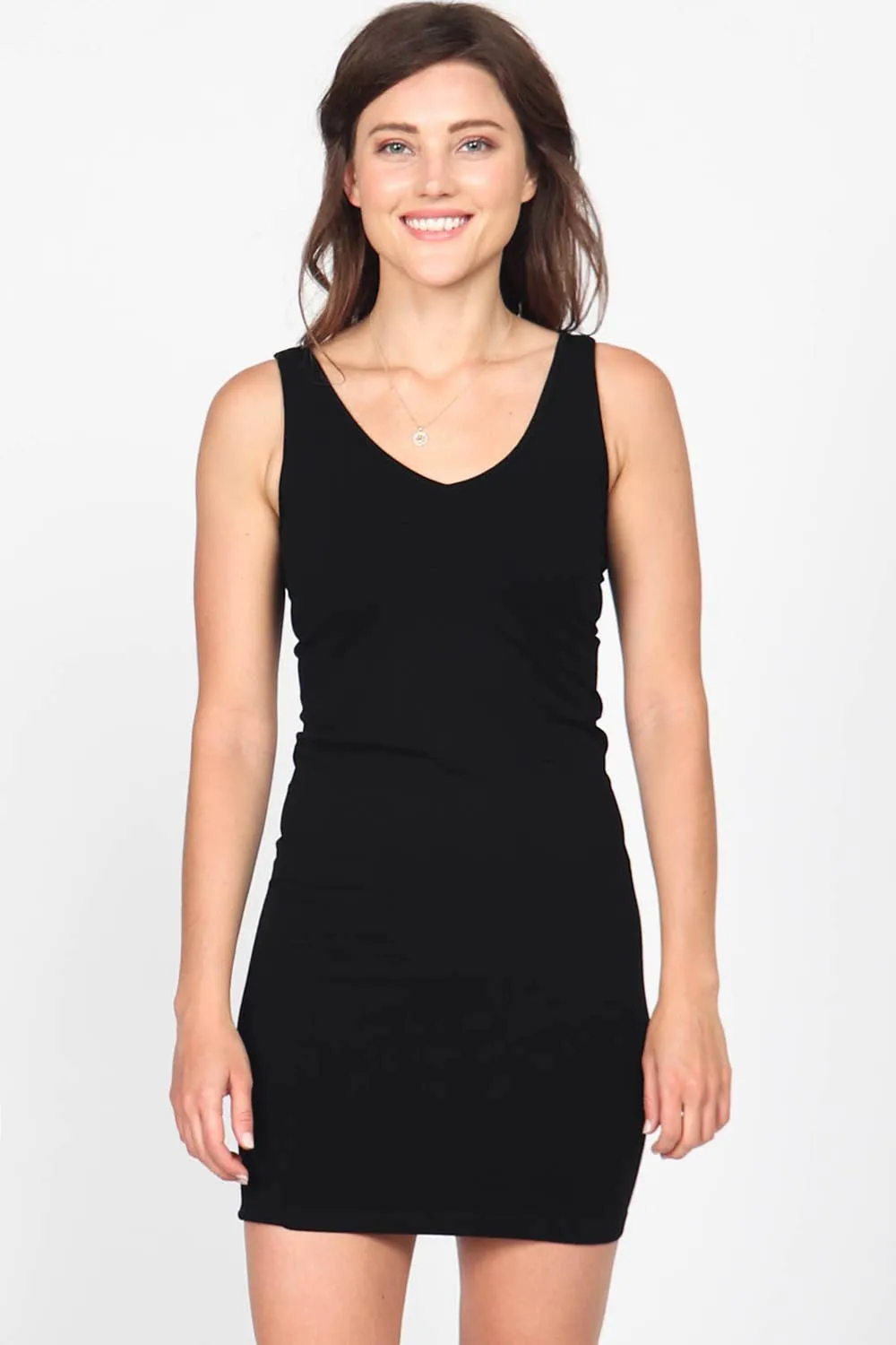 Reversible Tank Dress, V-Neck, Scoop-Neck