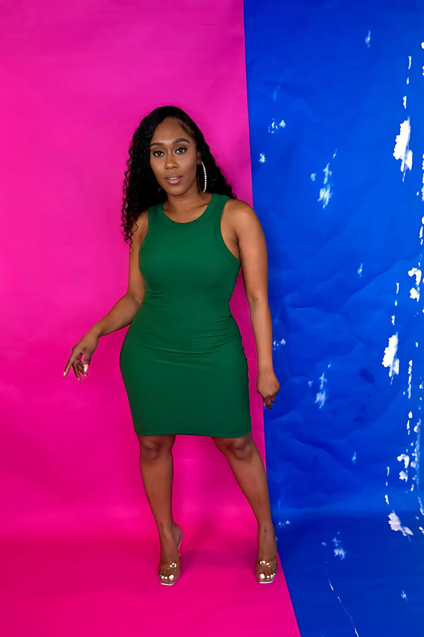 RIBBED FITTED TANK  DRESS